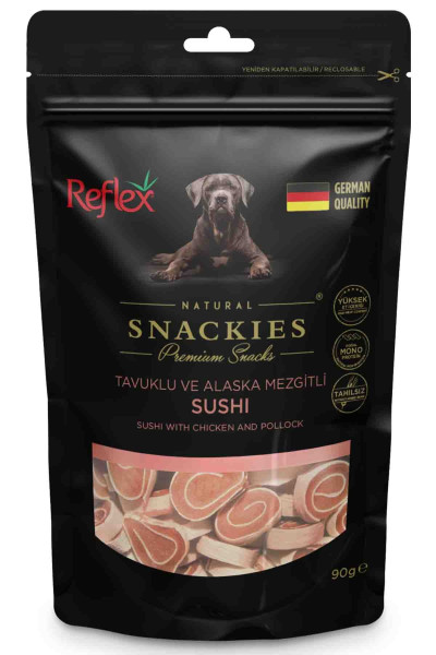 REFLEX SNACKIES TAVUKLU VE BALIKLI SUSHI 90 G - 16'LI REFLEX SNACKIES TAVUKLU VE BALIKLI SUSHI 90 G - 16'LI